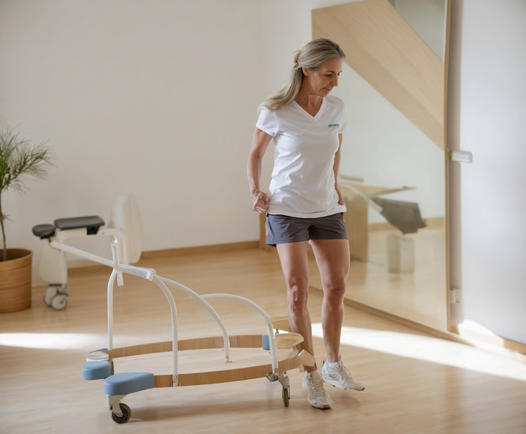 Corredor recibiendo terapia de rehabilitación